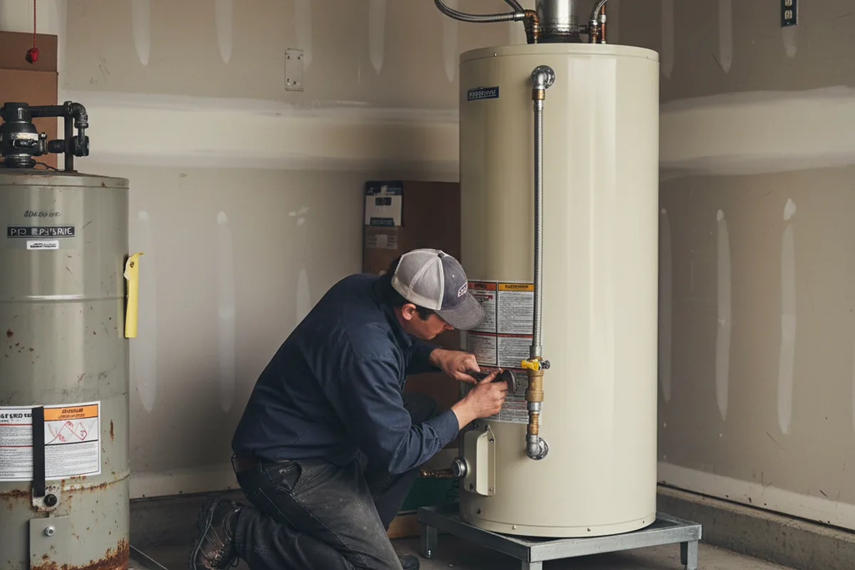 Water heater and shutoff valve replacement in Meridianville